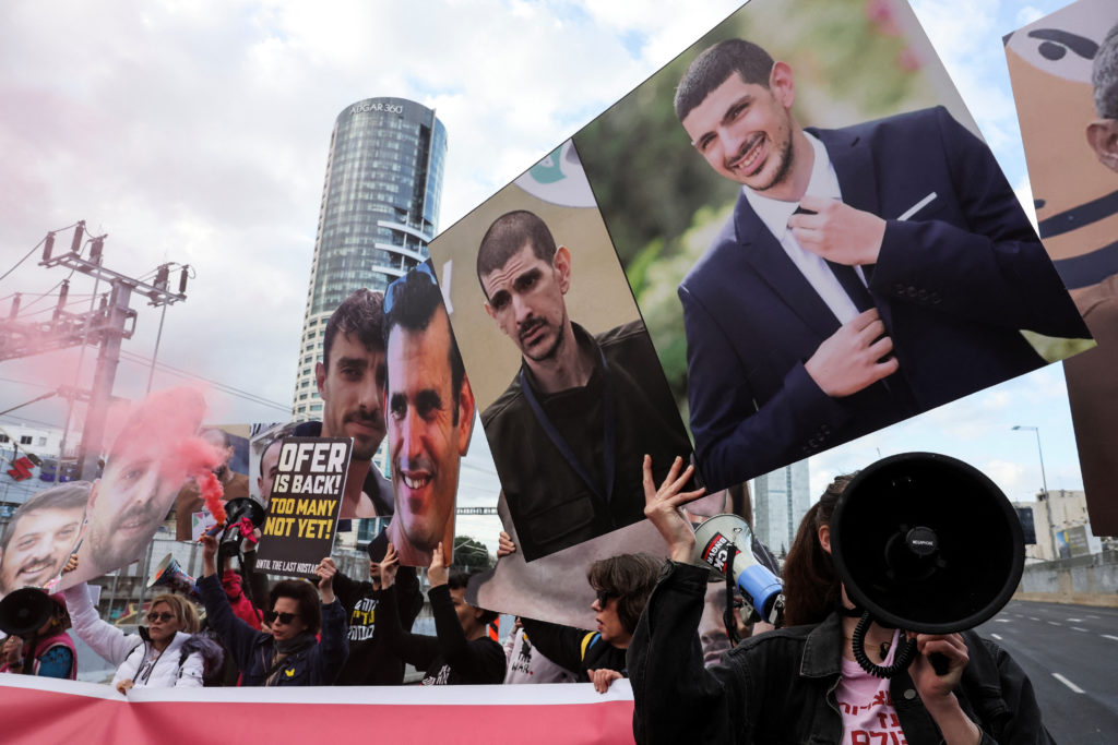 Demonstration demanding the immediate return of hostages who were kidnapped during the deadly October 7, 2023 attack on Is...