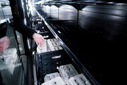 FILE PHOTO: Low stock store shelves in Washington