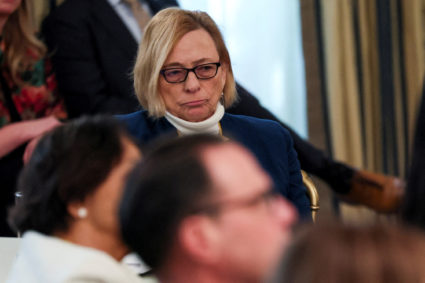 U.S. President Trump hosts a business session with U.S. governors, in Washington