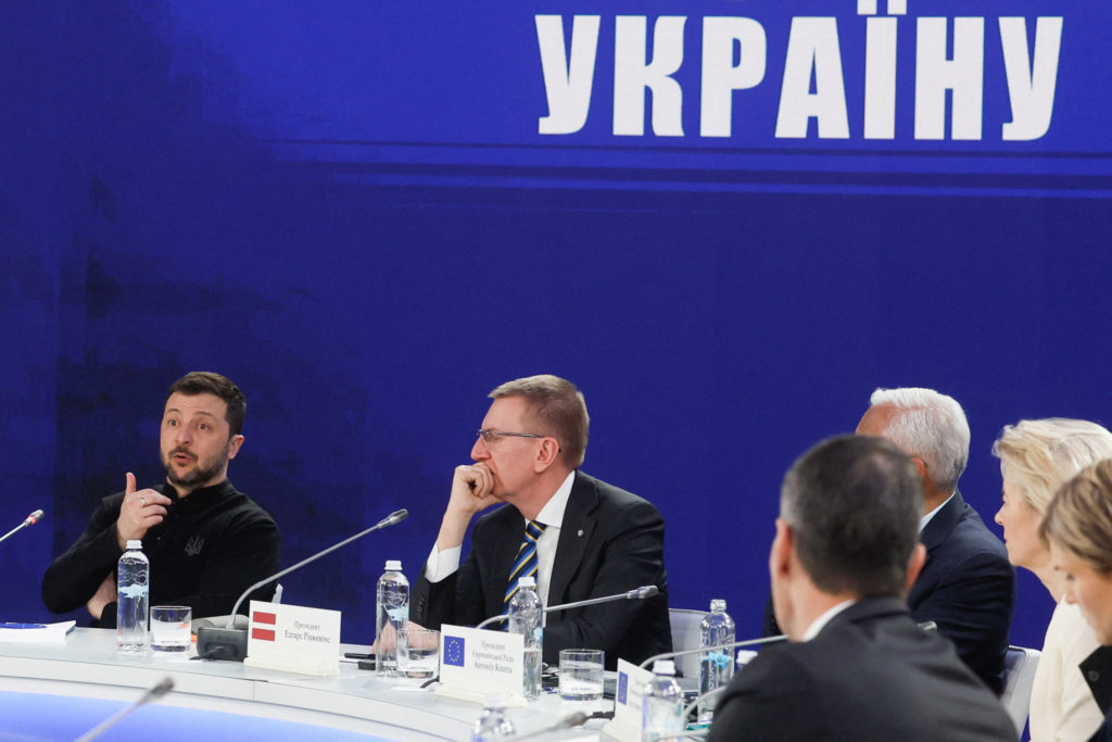 Press conference after 'Support Ukraine' summit marking the third anniversary of the Russian invasion, in Kyiv