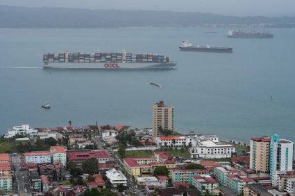 Aerial view of the Panama Canal
