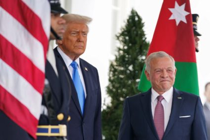 U.S. President Donald Trump meets with Jordan's King Abdullah at the White House in Washington