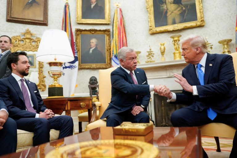 U.S. President Donald Trump meets with Jordan's King Abdullah at the White House in Washington