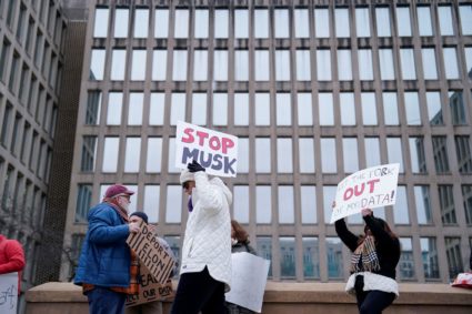 FILE PHOTO: Protest outside Office of Personnel Management headquarters in Washington