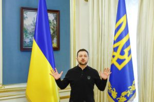 Ukraine's President Zelenskiy speaks during a press conference in Kyiv