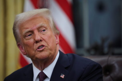 U.S. President Donald Trump at the Oval Office in Washington
