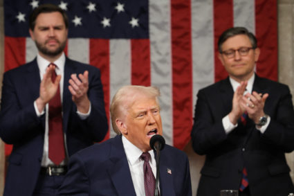 U.S. President Trump delivers a speech to a joint session of Congress