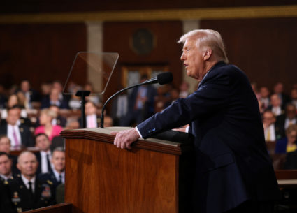 U.S. President Trump delivers a speech to a joint session of Congress
