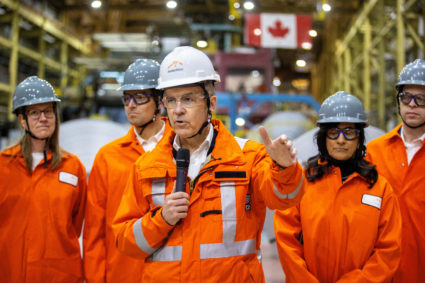 Canada's PM-designate Carney visits the ArcelorMittal Dofasco steel mill in Hamilton