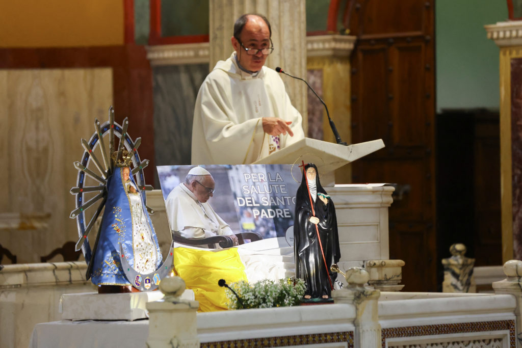 Argentine community pray for Pope Francis on the 12th anniversary of his papacy in Rome