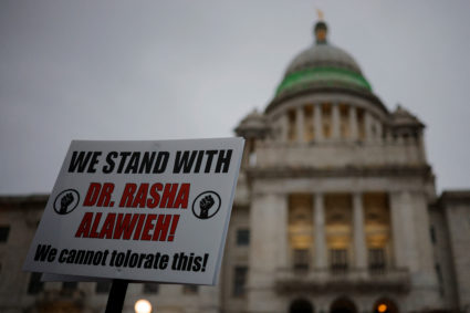 Demonstration in support of Brown University’s Dr. Rasha Alawieh in Providence
