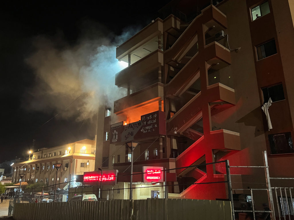 Aftermath of an Israeli airstrike at Nasser hospital, in Khan Younis