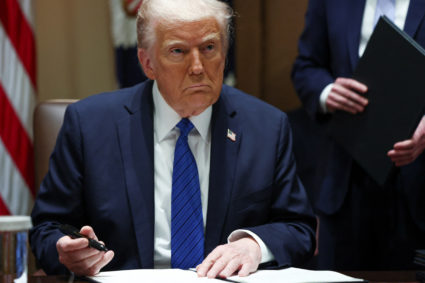 U.S. President Trump meets with U.S. ambassadors at the White House, in Washington