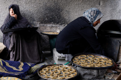 Preparations for the Eid al-Fitr holiday, in Khan Younis