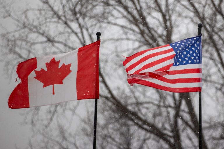 Canadian and U.S. Flags