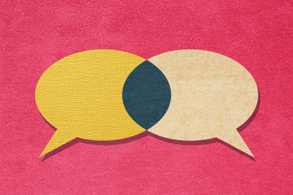 Overlapping speech bubbles