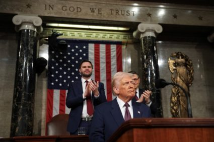 U.S. President Trump delivers a speech to a joint session of Congress