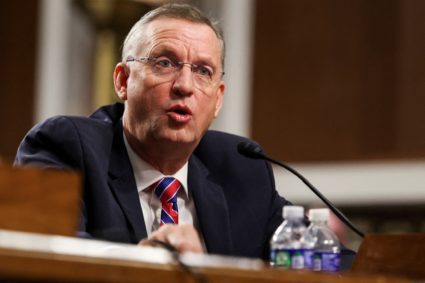 Former Representative Doug Collins (R-GA), U.S. President Donald Trump’s nominee for Secretary of Veterans Affairs, testif...