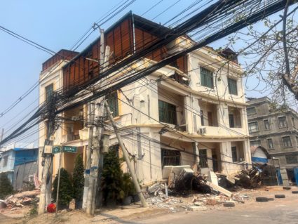 Aftermath of strong earthquake, in Mandalay