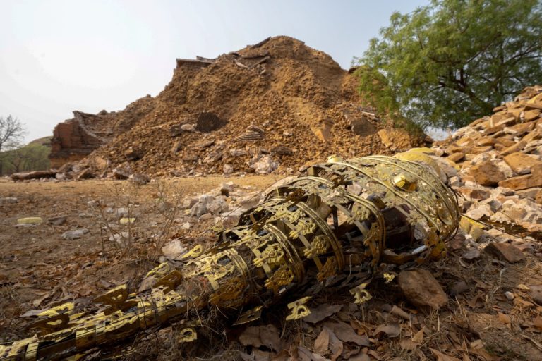 Aftermath of strong earthquake, in Mandalay