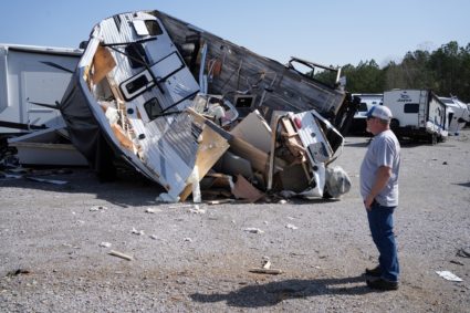 Storms hit the area around Calera, Alabama