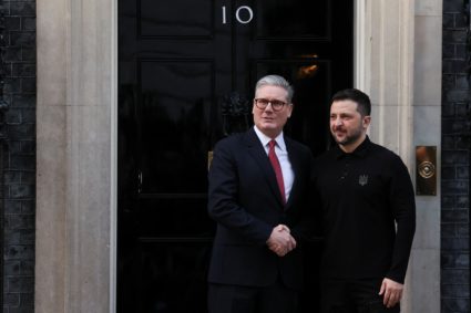British PM Keir Starmer meets Ukrainian President Volodymyr Zelenskiy in London