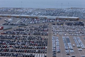 Automobiles at the shipping terminal in San Diego