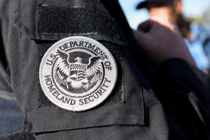 A member of ICE and ERO Fugitive Operations teams is pictured during an operation in San Jose