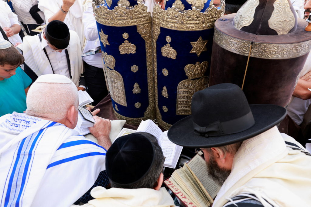 Jewish holiday of Passover at the Western Wall in Jerusalem's Old City