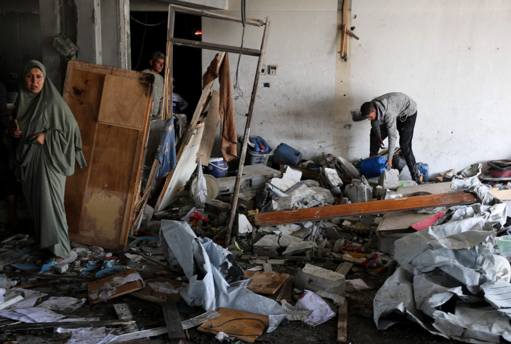 Aftermath of Israeli airstrike on UNRWA-run clinic in Jabalia