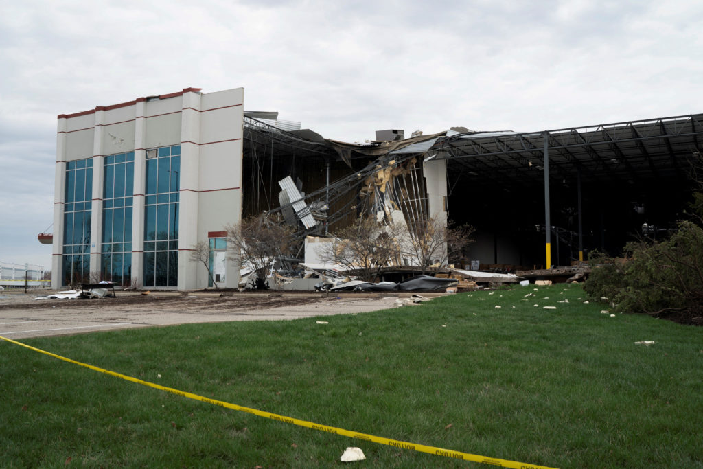 Aftermath of the storm in Brownsburg, Indiana