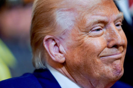 U.S. President Donald Trump signs executive orders in Washington