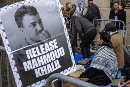 FILE PHOTO: FILE PHOTO: Demonstration against arrest of Mahmoud Khalil, at Columbia University in New York City