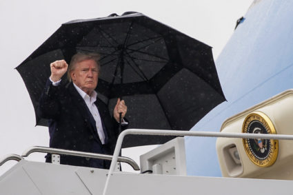 U.S. President Trump boards Air Force One at Joint Base Andrews