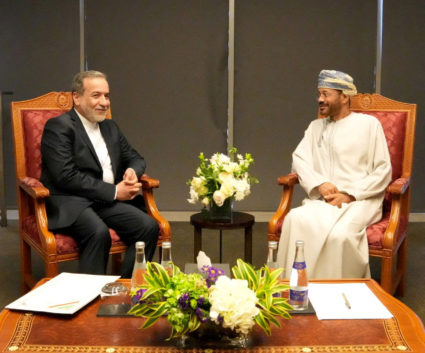 Iranian Foreign Minister Abbas Araghchi meets with Omani Foreign Minister Sayyid Badr Albusaidi, in Muscat