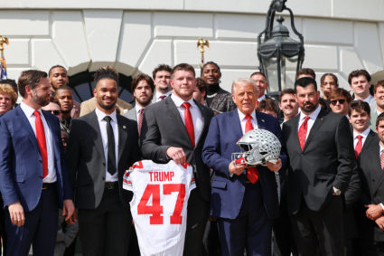 U.S. President Trump welcomes the Ohio State University 2025 College Football National Champions, at the White House