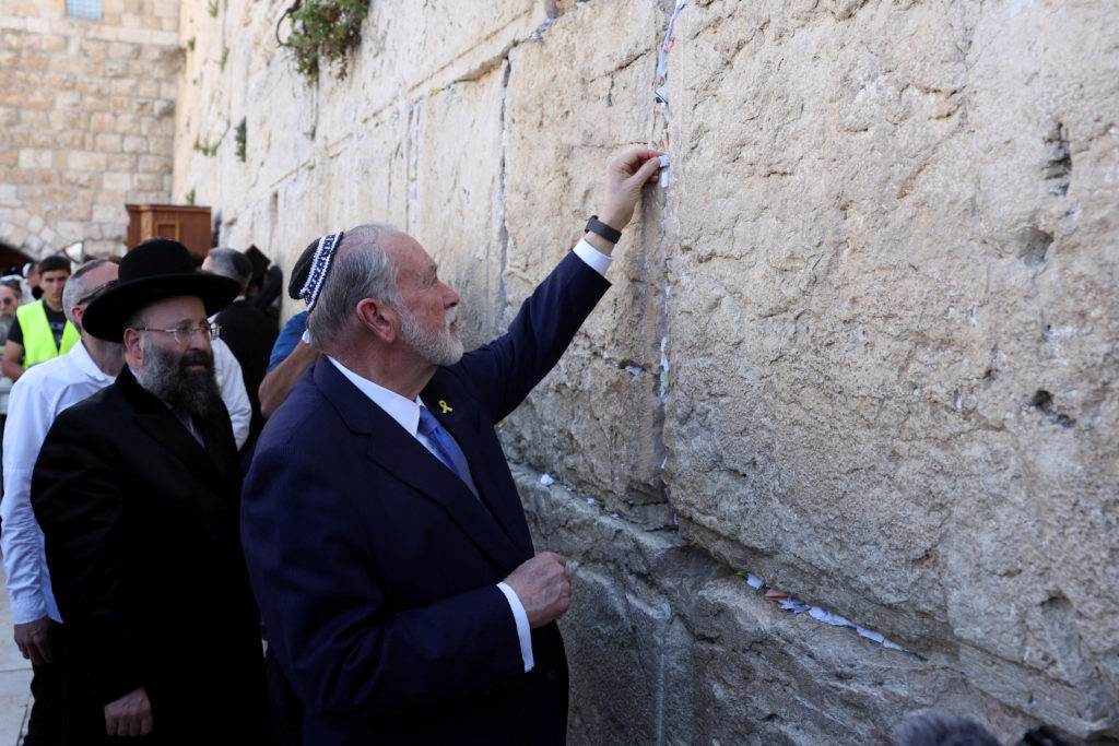 U.S. Ambassador to Israel Mike Huckabee visits the Western Wall in Jerusalem