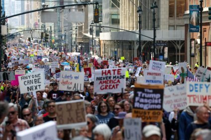 PHOTOS: Anti-Trump protesters rally in cities and towns across the country
