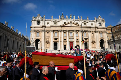 Pope Francis' coffin is transferred to St. Peter's Basilica