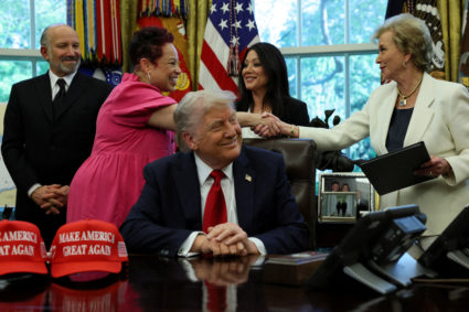 U.S. President Trump signs executive orders at the White House