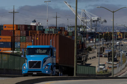 FILE PHOTO: Shipping containers are seen at a terminal inside the Port of Oakland, California