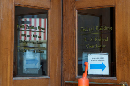 View of Milwaukee Federal Building &amp; U.S. Courthouse after Wisconsin county judge Hannah Dugan was arrested by U.S. of...