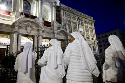 Prayer service at the Papal Basilica of Saint Mary Major, in Rome