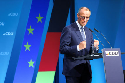 Christian Democratic Union (CDU) party conference to formally sign off on a coalition agreement reached with the Social De...