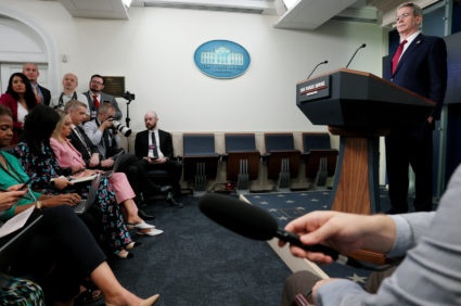 White House Press Secretary Leavitt holds a briefing at the White House in Washington, U.S.