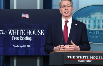 White House Press Secretary Leavitt holds a briefing at the White House in Washington, U.S.