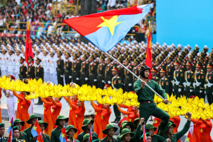 Parade to commemorate the 50th anniversary of the fall of Saigon, in Ho Chi Minh city