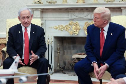 U.S. President Trump meets Israeli PM Netanyahu in Washington