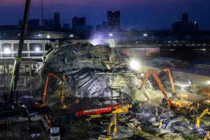 Aftermath of a strong earthquake in Bangkok