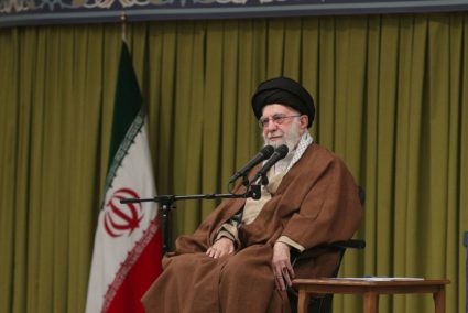 Iran's Supreme Leader Khamenei attends a meeting in Tehran